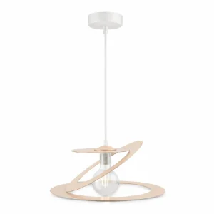 Lampadario Sospensione Metallo Taglio Laser 40 cm 1 luce  E27 Beige