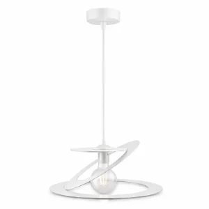 Lampadario Sospensione Metallo Taglio Laser 40 cm 1 luce  E27 Bianco