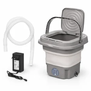 Lavatrice Portatile Campeggio Pieghevole 9LT 18W 12v Salvaspazio Facile da usare