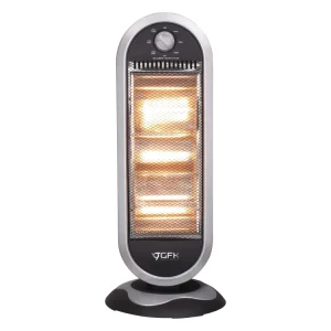 Stufa Elettrica Oscillante 1200W 3 Elementi Alogena Basso Consumo 31x31 H 71cm