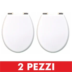 Kit 2 Copri Water Universli in Legno MDF Laccato Lucido Cerniere in Acciaio