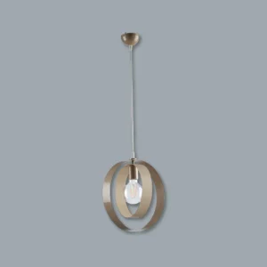 Lampadario Sospensione 1luce Metallo Verniciato Lavorato a Mano Avorio e Tortora