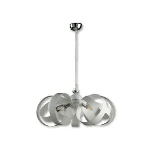 Lampadario Sospensione Metallo Verniciato  Valeria 5 luci E14 Bianco