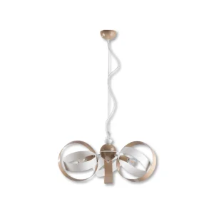 Lampadario Sospensione Metallo Verniciato Forma Astratta 3 luci E14 Valeria BiancoTortora