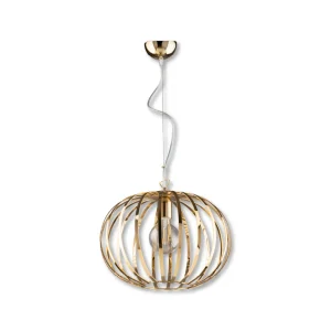 Lampadario Sospensione Metallo Cromato Ginevra  1 luce E27 Oro