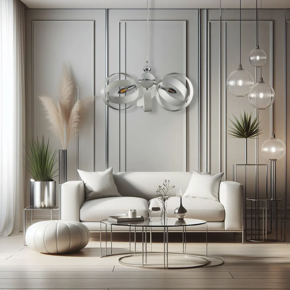 Lampadario Sospensione Metallo Verniciato Forma Astratta 3 luci E14 Valeria Bianco - immagine 4