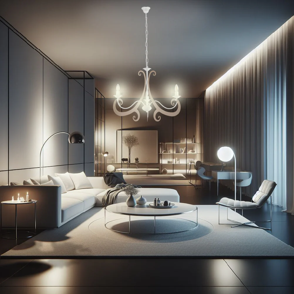 Lampadario Sospensione Metallo Verniciato Camilla 3 luci E14 Bianco/Tortora - immagine 3