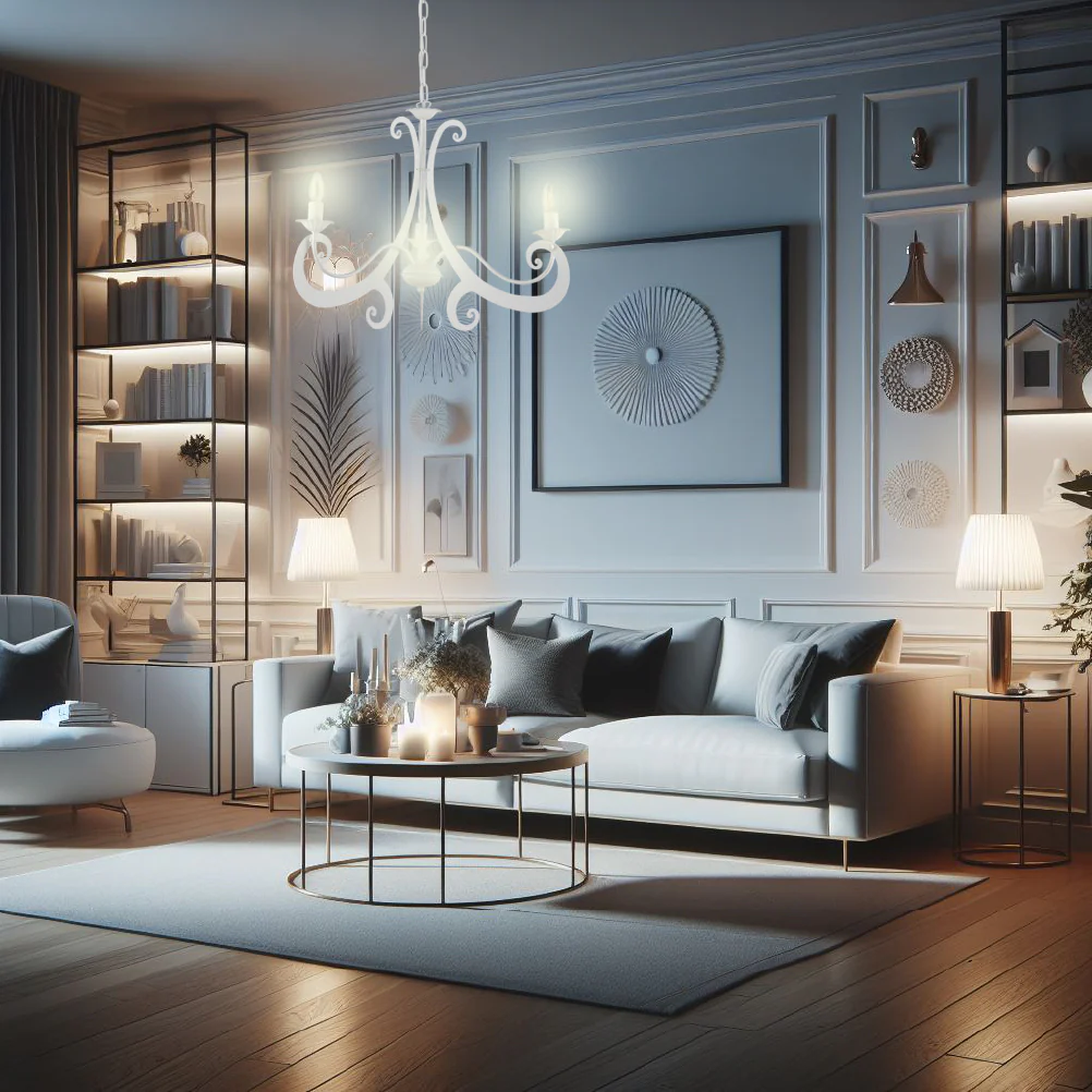 Lampadario Sospensione Metallo Verniciato Camilla 3 Luci E14 Bianco - immagine 3