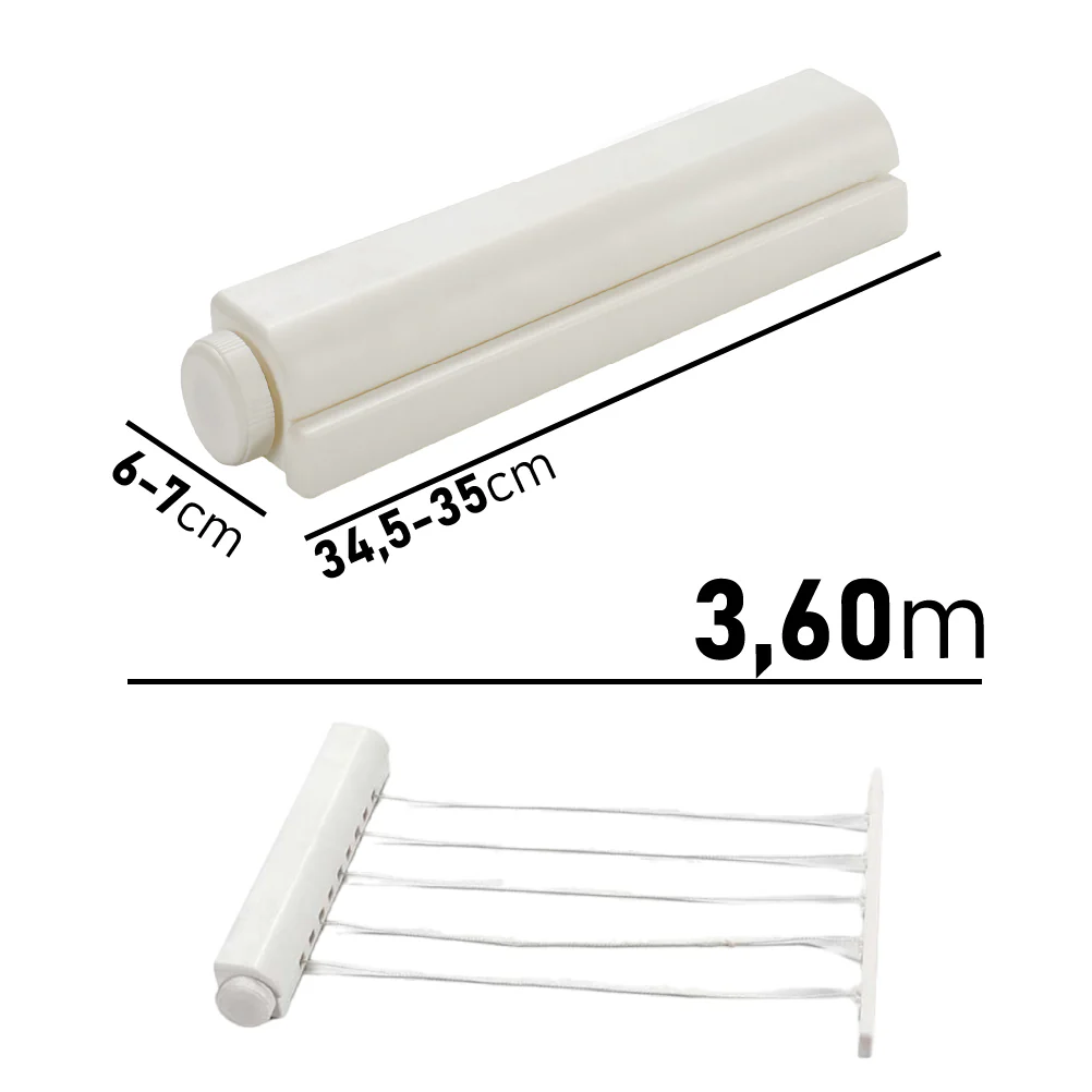 Stendino Estendibile 5 Corde Estensione fino a 3.6 mt uso Interno Casa Hotel B&B - immagine 5