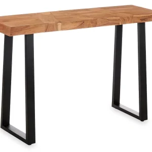 Tavolo Consolle Ingresso Salone Corridoio 110 x 35 H77cm Legno Massello e Metallo