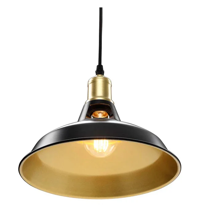 Lampadari Kit 2pz Sospensione Moderna Lampade per Snack Cucina Nero Oro - immagine 5