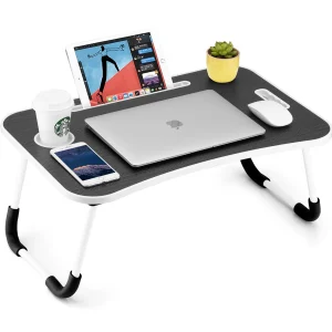 Tavolino Mini Scrivania Vassoio da Letto per PC Tablet Colazione Pieghevole Nero