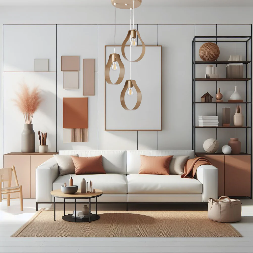 Lampadario Sospensione in Metallo Ricurvo Lavorato a Mano 3Luci E27 57W Tortora - immagine 3