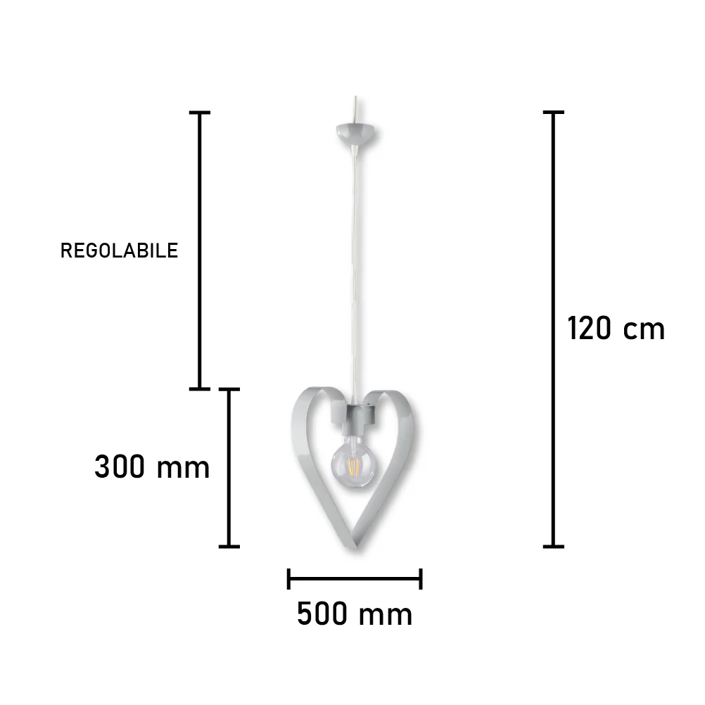 Lampadario Sospensione Metallo Colorato Lavorato a Mano 1luce E27 57W Grigio - immagine 7