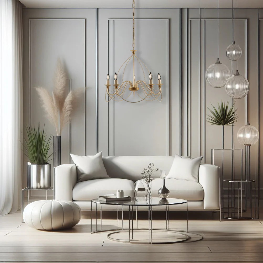 Lampadario Sospensione Metallo Verniciato Assia 5 luci E14 Avorio Oro Classico - immagine 3