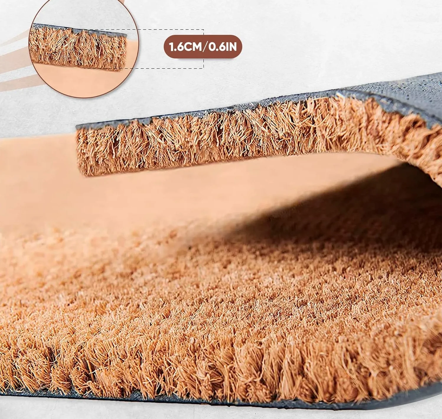 Zerbino in Cocco 38x68cm Fondo in Gomma 1.6cm Decoro Relax Antiscivolo - immagine 7