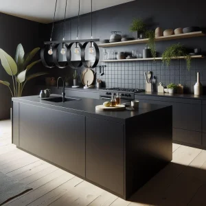 Lampadario Sospensione Metallo verniciato Barbara 4 Luci E27 Nero/Cromo