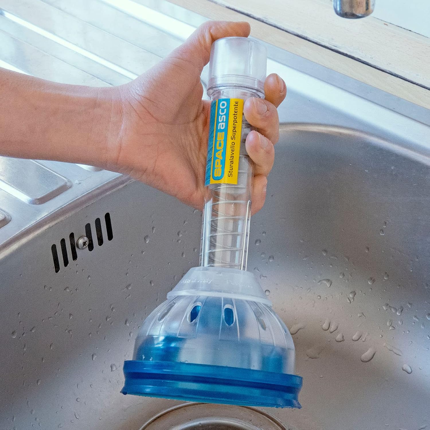 Sturalavello Space Asco a Molla Brevettato Made in Italy Manico Snodabile H 23.5 - immagine 6