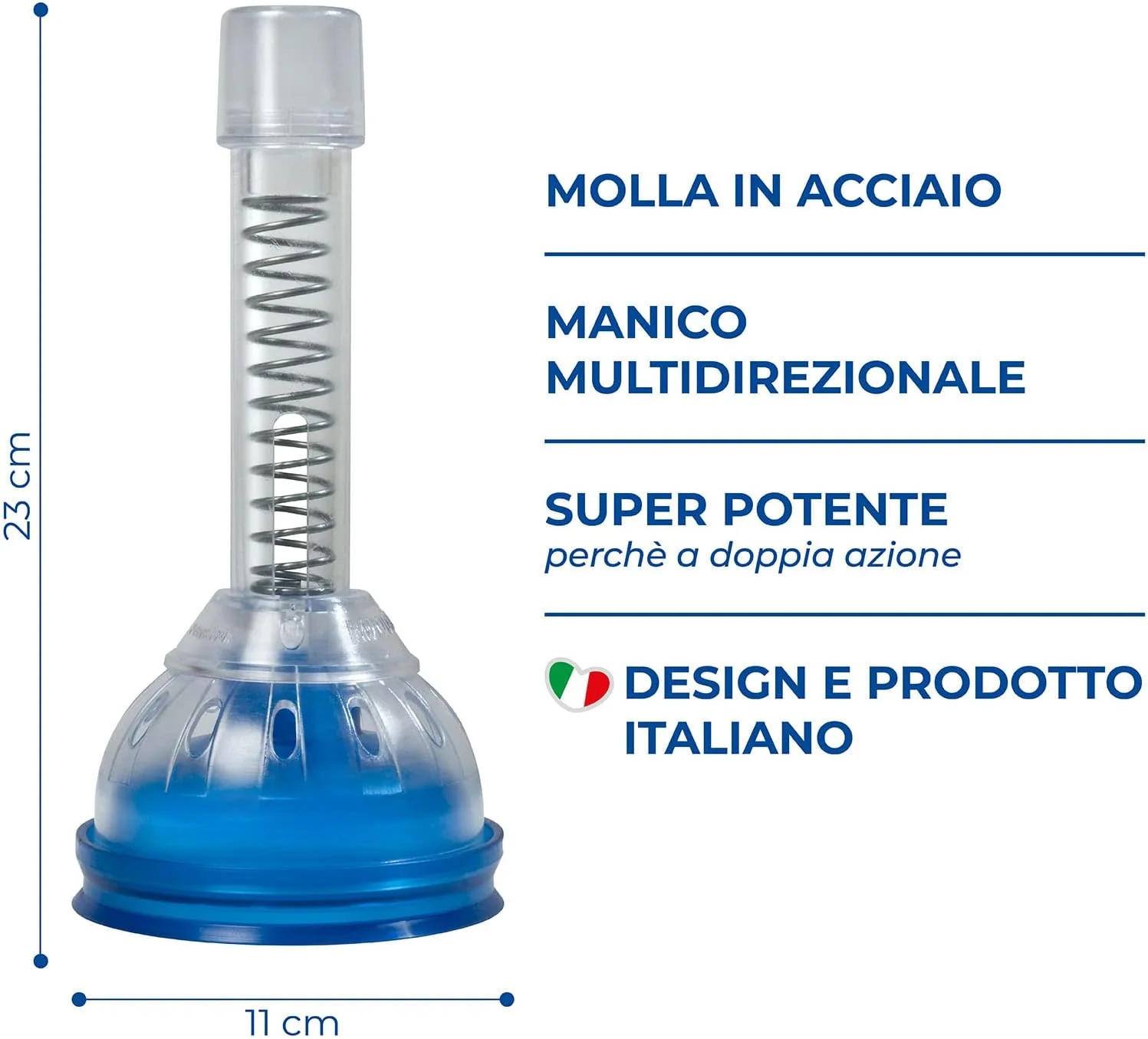 Sturalavello Space Asco a Molla Brevettato Made in Italy Manico Snodabile H 23.5 - immagine 5