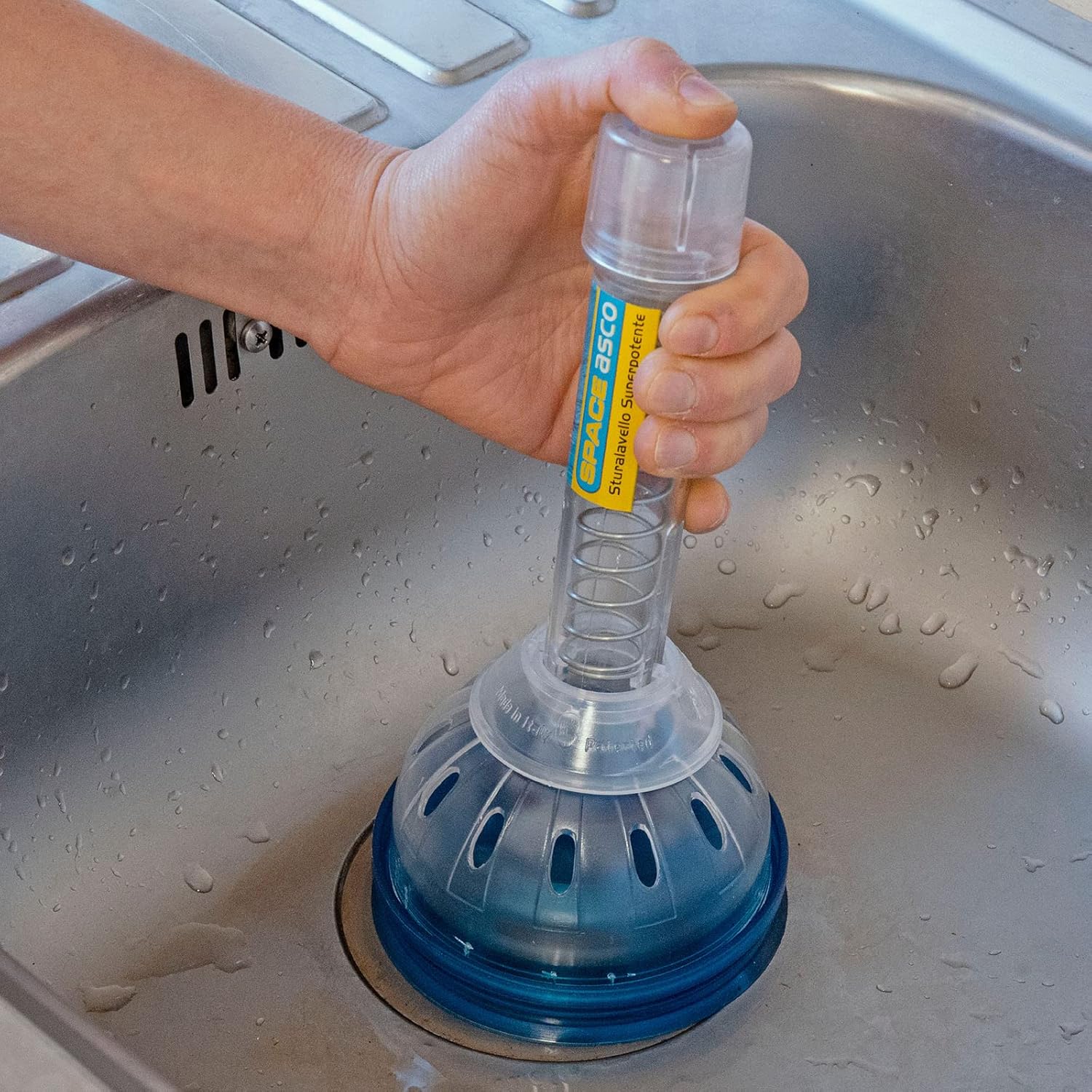 Sturalavello Space Asco a Molla Brevettato Made in Italy Manico Snodabile H 23.5 - immagine 8