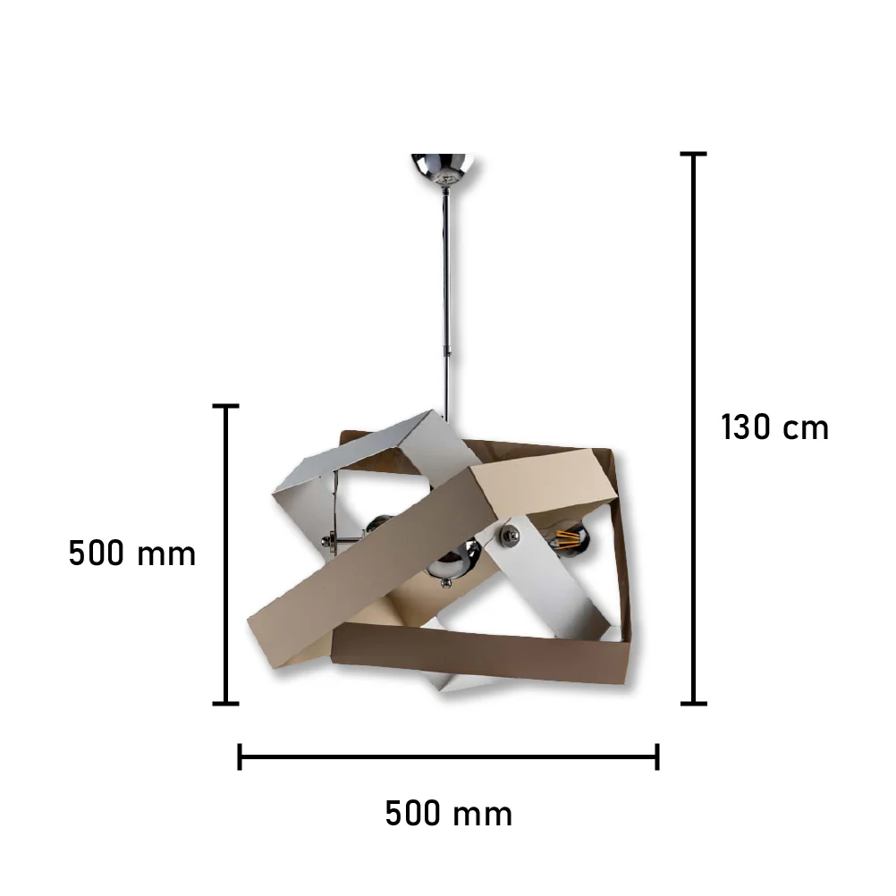 Lampadario Sospensione Metallo Verniciato Molly 3 Luci E27 Bianco/Tortora - immagine 7