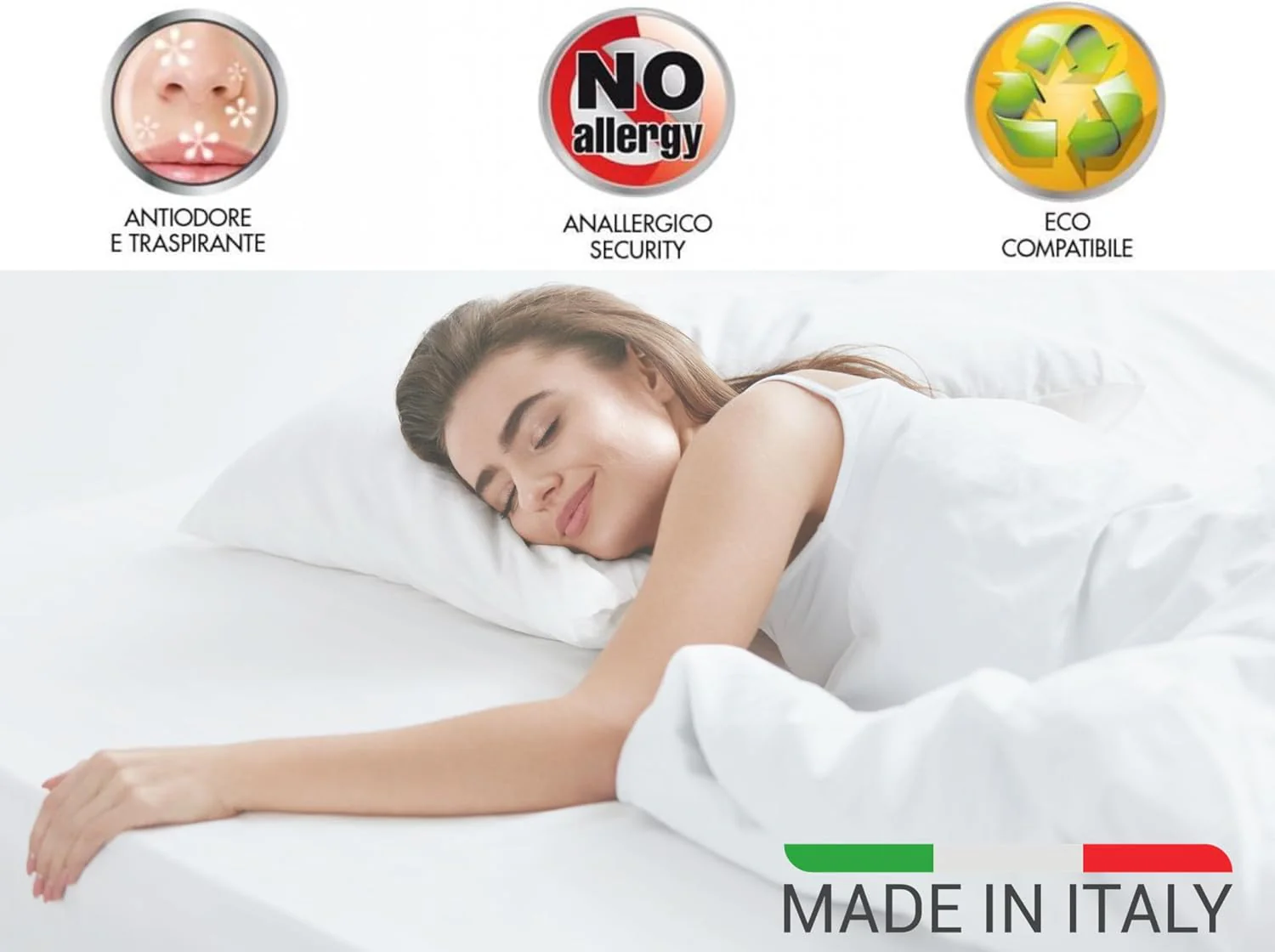 Kit 3pz Cuscino in Fibra Super Soft 70x40 H 18cm Federa Bamboo Antiacaro - immagine 3