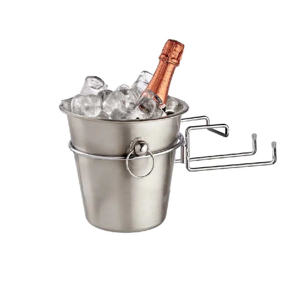 Supporto in Metallo Cromato per Secchiello Ghiaccio Supporto da Tavola 18cm - immagine 4