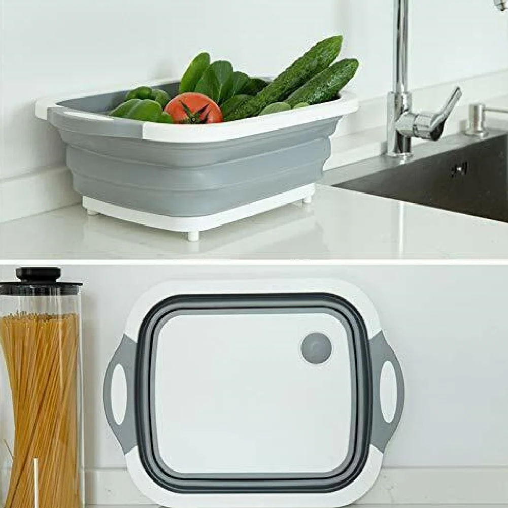 Tagliere Pieghevole 3in1 Salvaspazio Termoplastica 40x30cm con Filtro di Scarico - immagine 5