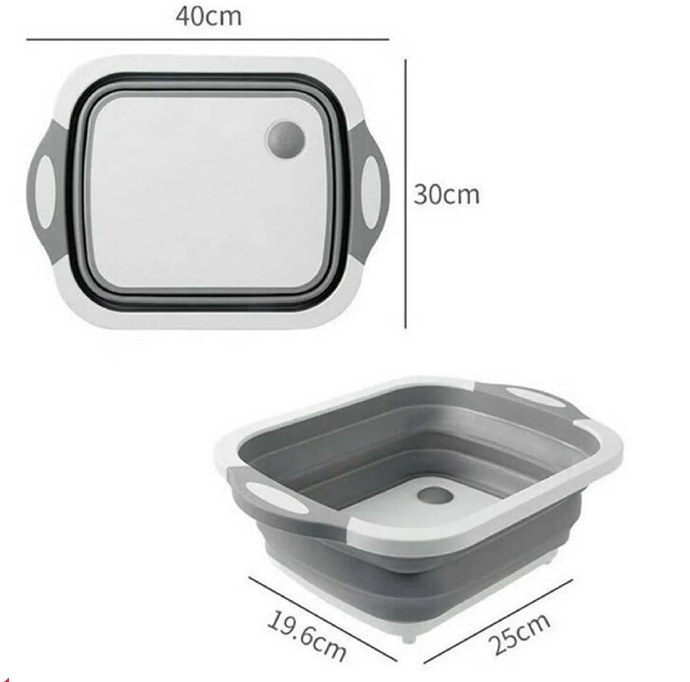 Tagliere Pieghevole 3in1 Salvaspazio Termoplastica 40x30cm con Filtro di Scarico - immagine 4