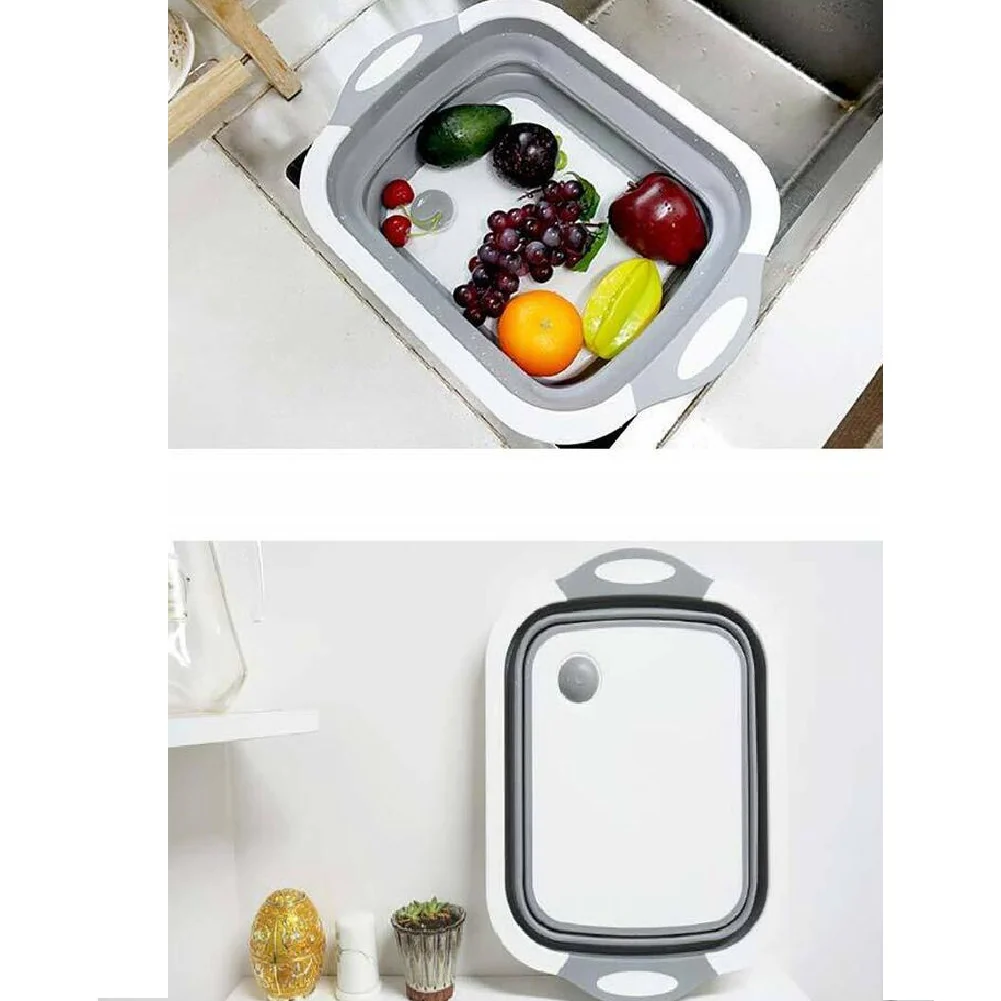 Tagliere Pieghevole 3in1 Salvaspazio Termoplastica 40x30cm con Filtro di Scarico - immagine 3