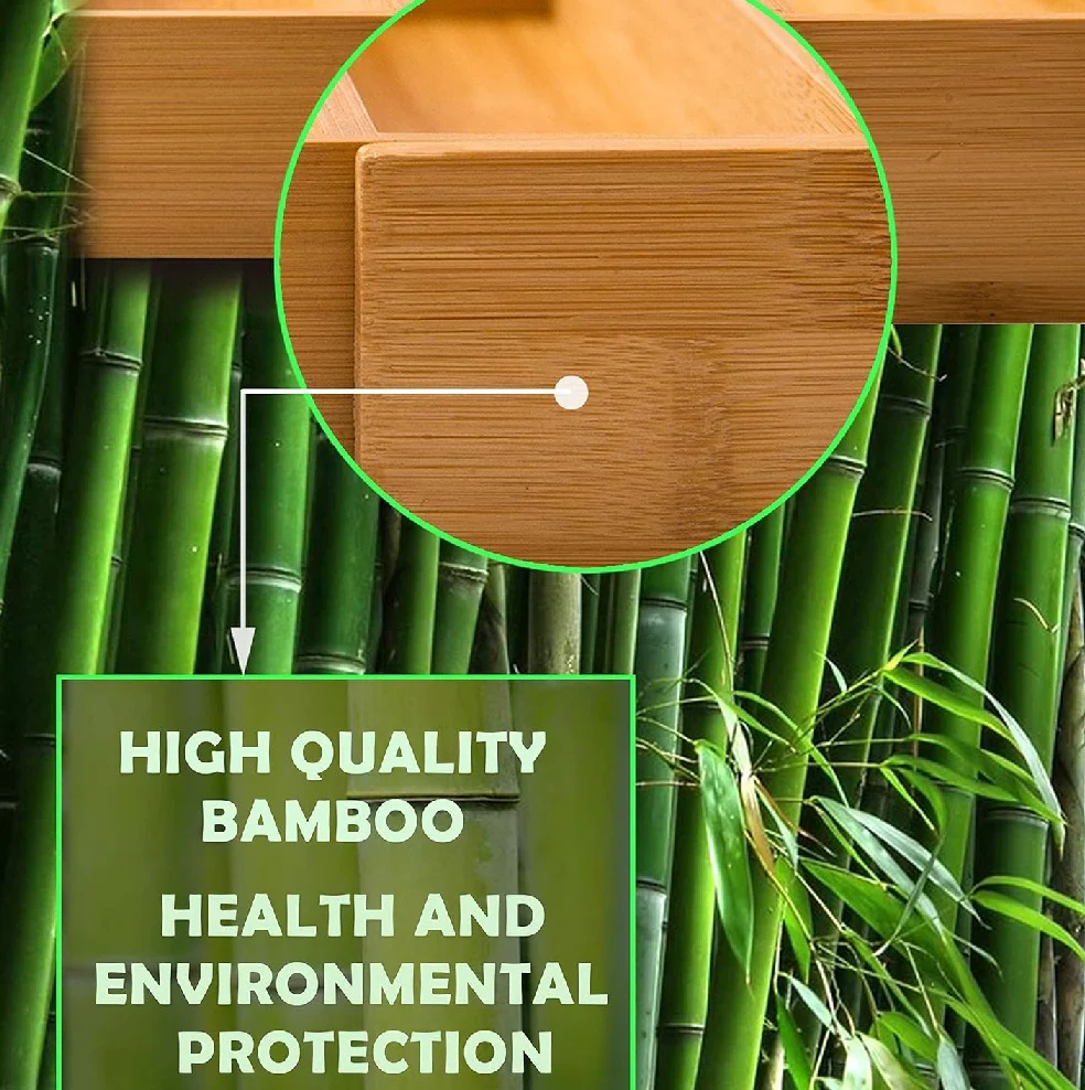 Tagliere per il Pane in Legno di Bambù 50cm Taglia Fette Precise Raccogli Briciole - immagine 6