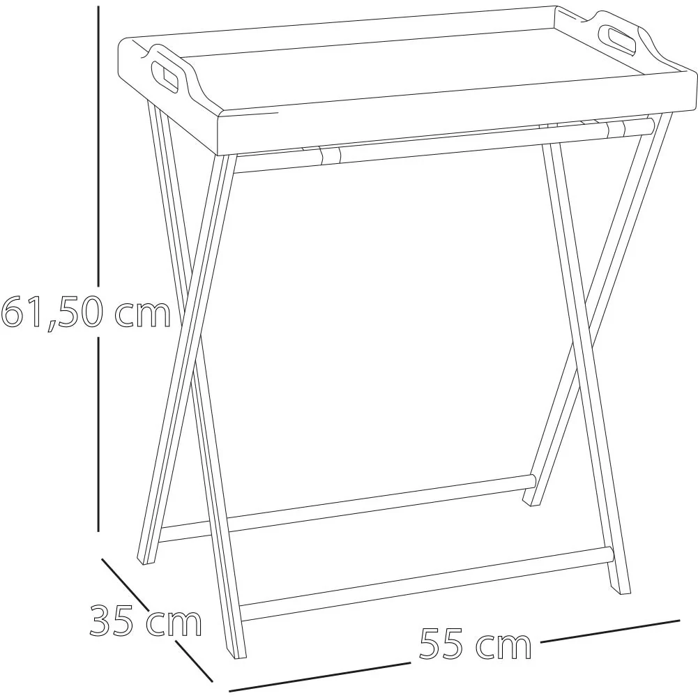 Tavolino in Bambu' con Vassoio 35x55 H 61.5 cm Casa Hotel B&B Pieghevole - immagine 5
