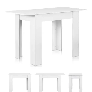 Tavolo in Legno Cucina 60x90 cm H 78 cm Allungabile fino a 60x120 cm Bianco Fras