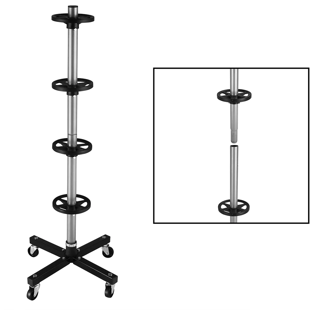 Albero Porta Pneumatici Salvaspazio con Ruote in Ferro per 4 Ruote Auto - immagine 4