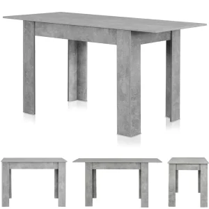 Tavolo in Legno Cucina 70x110 cm H 78 cm Allungabile fino a 70x150 cm Cemento