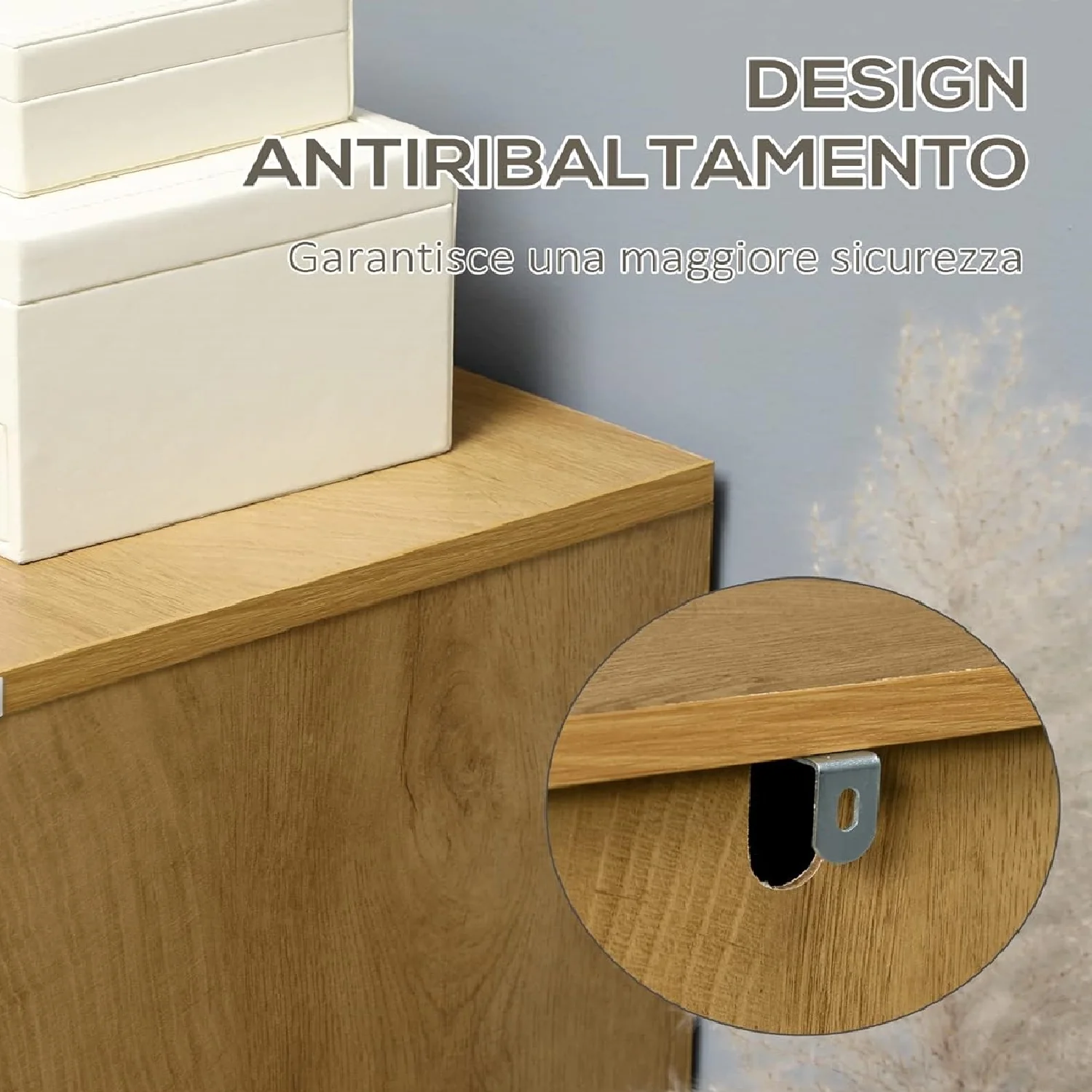 Mobile Credenza 2 ante Stile Vintage 60x30 H76cm - immagine 6