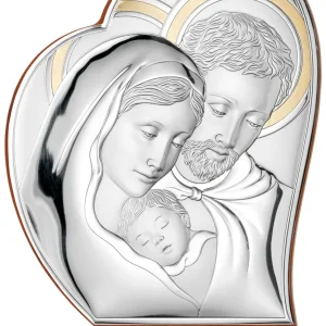pannello sacro “Sacra Famiglia” retro legno colorata – 9×13 cm