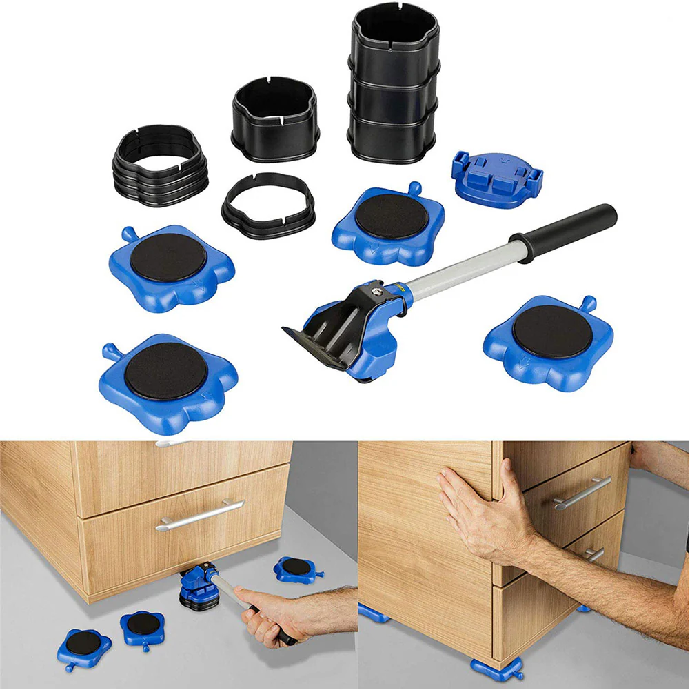 Kit Sposta Mobili con Ruote Sollevatore fino a 1200kg Sposta e Solleva Mobili - immagine 7