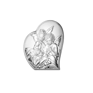 pannellino Battesimo Angelo, retro legno – 9×13 cm