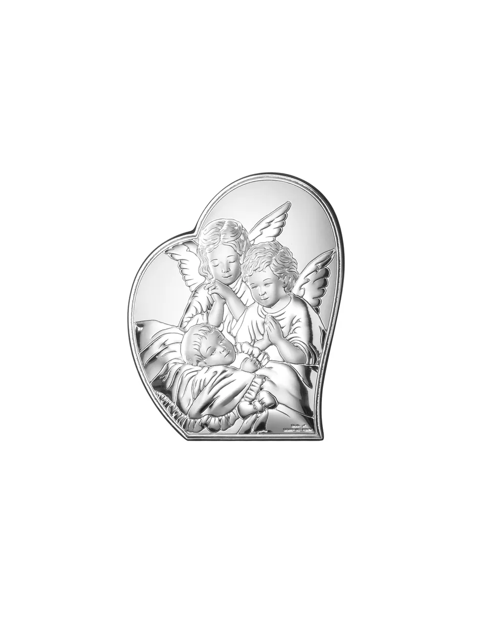 pannellino Battesimo Angelo, retro legno – 9×13 cm