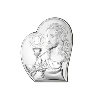 pannellino Comunione Gesù retro legno