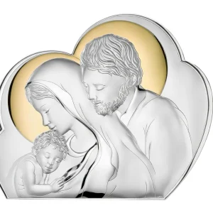 pannello sacro “Sacra Famiglia” con oro retro legno – 9×13 cm