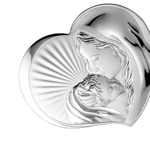 pannello sacro “Madonna con Bimbo” colorata retro legno – 9×13 cm