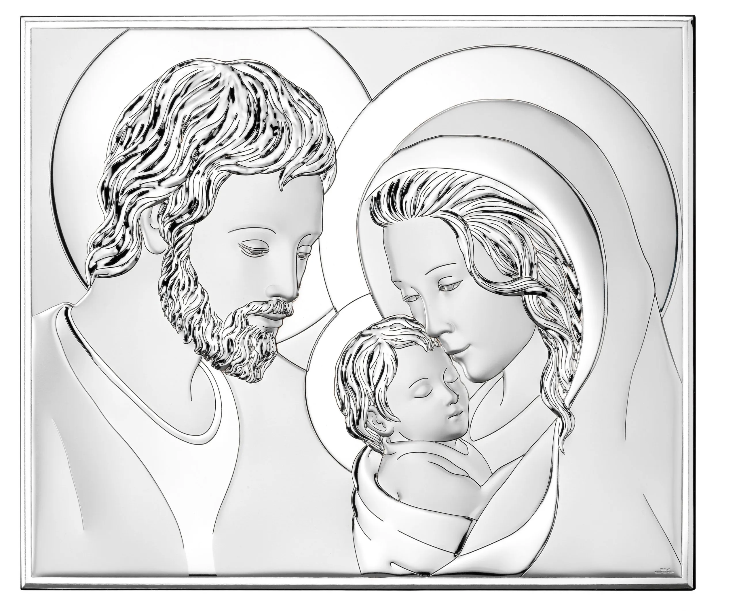 pannello sacro “Sacra Famiglia” retro legno - immagine 2