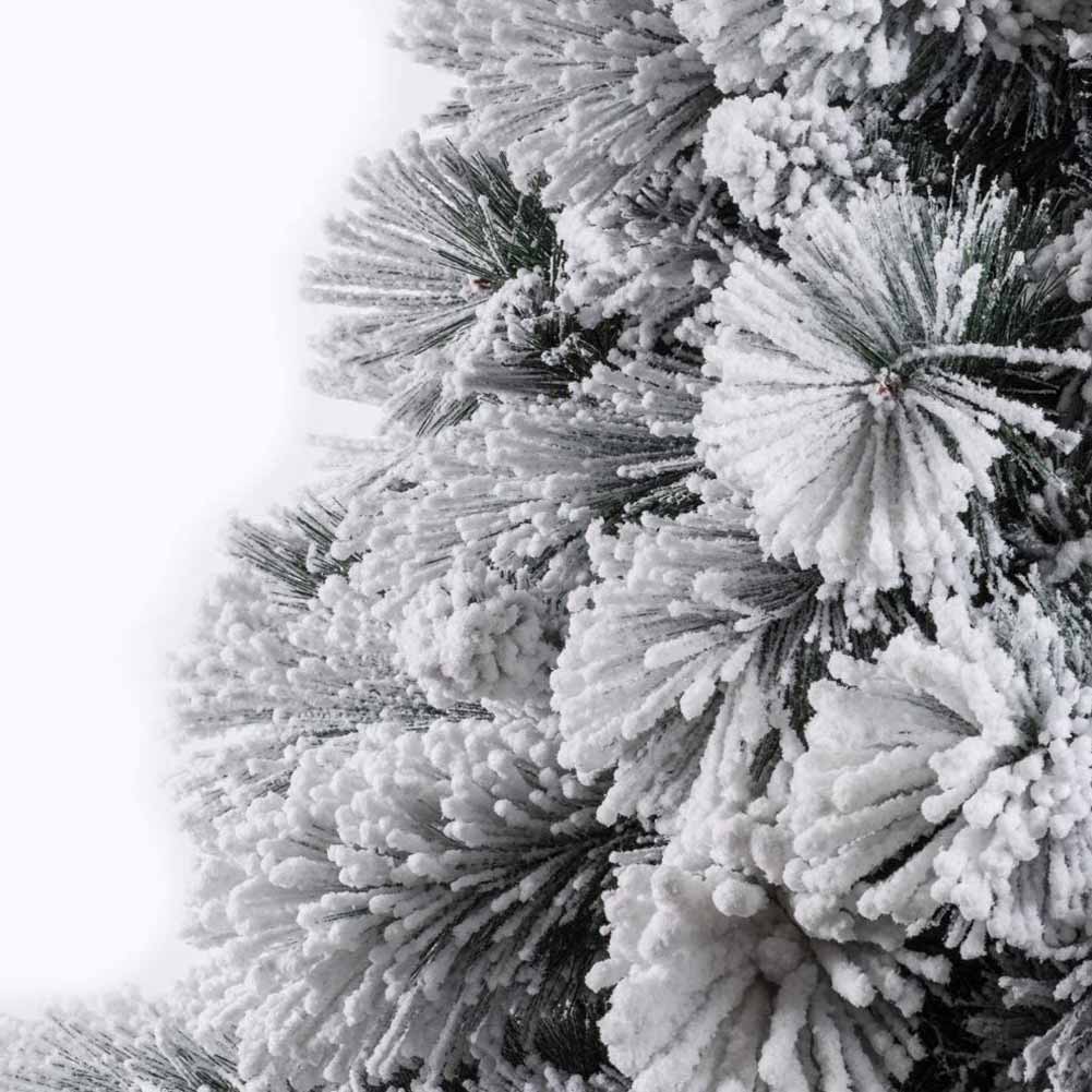 Albero di Natale Innevato 180 cm Folto Realistico 955 Punte PVC Base Metallo - immagine 4