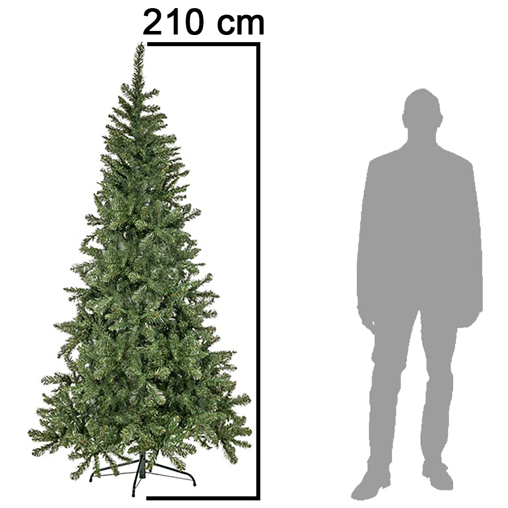 Albero di Natale Verde 210cm 1037 Rami Effetto realistico Decorazione Natalizia - immagine 3