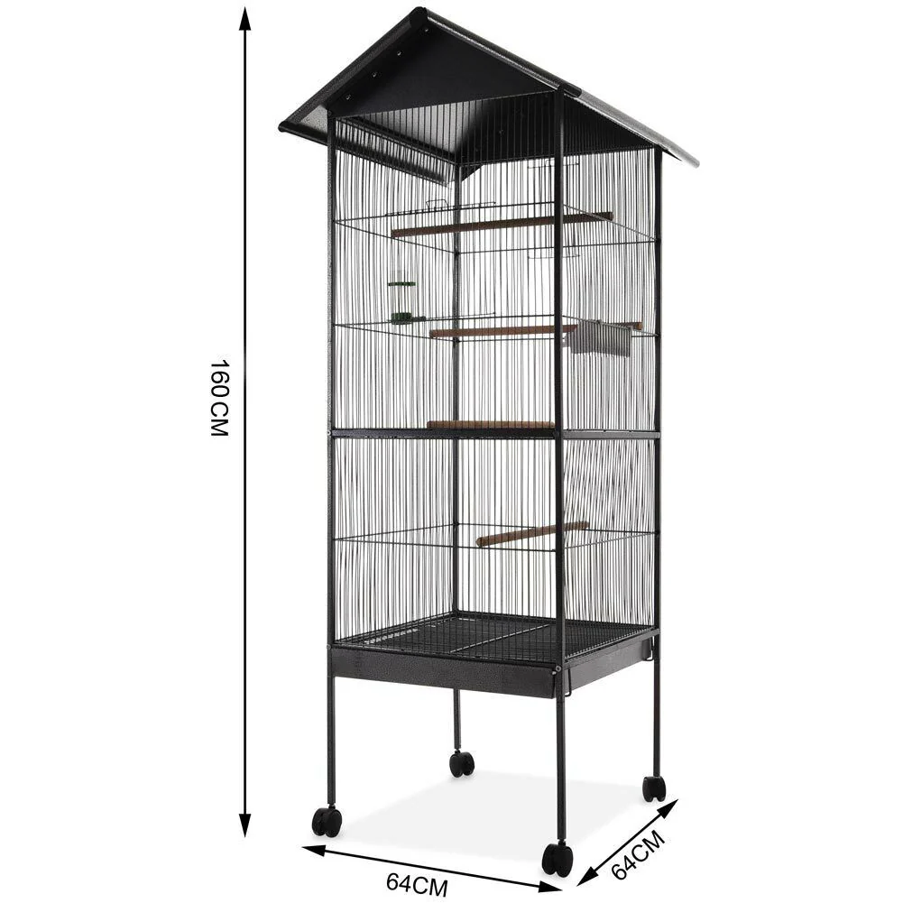 Voliera per Uccelli Pappagalli Canarini Parrocchetti 160cm Gabbia Grande Metallo - immagine 6