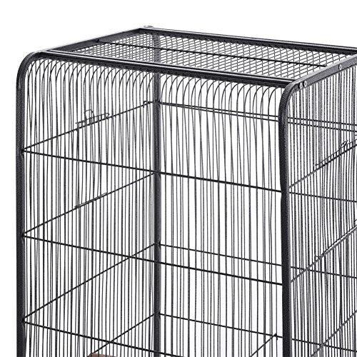 Voliera Gabbia Grande Pappagalli Canarini Parrocchetti con 4Ruote H150cm Metallo - immagine 5