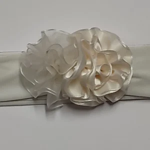 FASCETTA NEONATA ARTIGIANALE PANNA