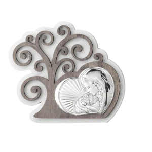 pannellino laserato albero della vita Madonna con Bambino